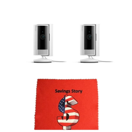 Ring_Indoor Cam (2023, 2nd Gen) 2-Pack Plug-in HD Cameras with Privacy Cover, Free Savings Story Cleaning Cloth, 2-Way Talk, Wifi