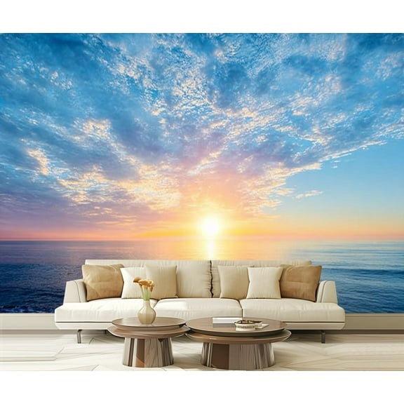 Peel and Stick Wallpaper Sunrise Modern Art Wall Mural Decor Self Adhesive and Removable 69in x 98in