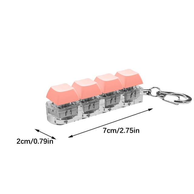 Leodye 1PCS LED Mechanical Keyboard Fidget Toy - 4-Button Click Sound Light, Stress Relief Gadget -2.75IN