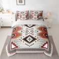 thumbnail image 2 of Homewish Tribal Aztec Adult Bedding Comforter Set 7pcs, Sliver Triangle Abstract King Bedding Sets, Western Hippie Bohemian Reversible Bed Sheets, Luxury Bedroom Decor, 2 of 7