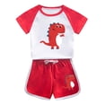 thumbnail image 1 of Odeerbi 1-12 Años Niños Niñas Conjunto de Verano Dinosaurio Con Camiseta de Manga Corta de Algodón Conjunto de Dos Piezas, 1 of 3