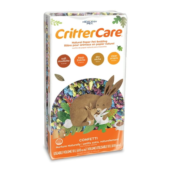 Critter Care Confetti Natural Paper Small Pet Bedding, 10 L