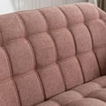 thumbnail image 4 of 48" Small Loveseat Sofa, Mid Century Modern Linen Love Seat with Wood Legs 2-Seat Sofa Couch Tufted Wingback Upholstered Sofa Chair for Living Room Bedroom Apartment, Pink, 4 of 9