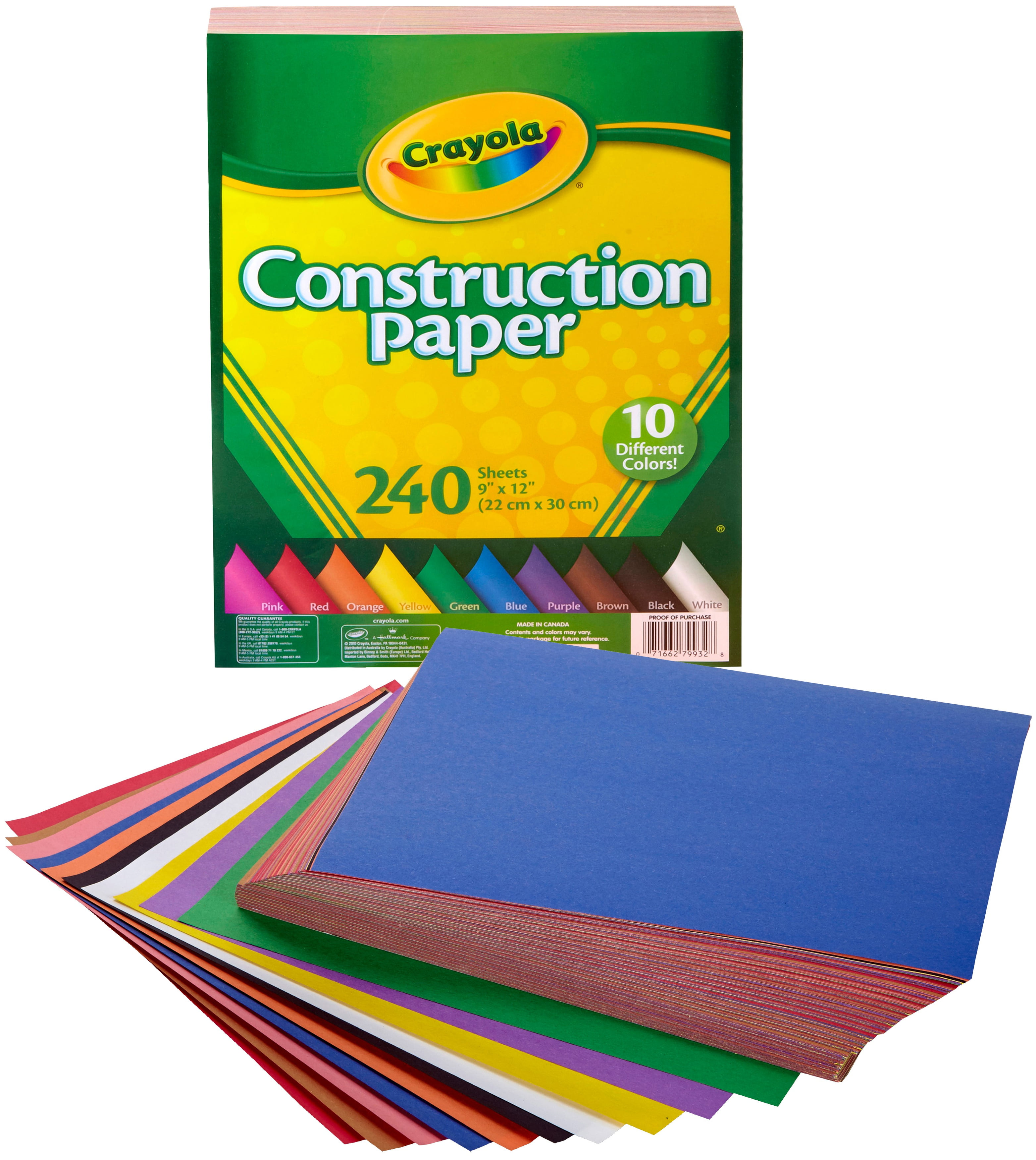 Crayola Construction Paper Assorted Colors 240 Sheet 9x12 for sale online