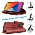 thumbnail image 5 of TakFox For Apple iPhone 14/14 Pro/14 Plus/14 Pro Max Wallet Case,Credit Card Holder Flip Cover [9 Card Slots] [Magnetic Closure] Folio Detachable Hard Case,Brown, 5 of 6