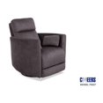thumbnail image 6 of Maklaine Transitional Fabric Swivel Recliner with two pillows in Gunmetal, 6 of 12