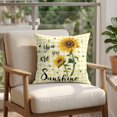 thumbnail image 4 of 26x26 Pillow Covers Set of 2, Sunflowers Square Throw Pillow Covers for Couch/Sofa/Living Room, Spring Summer Bees Floral Yellow Plaid Decorative Soft Pillowcases for Couch Throw Pillows, 4 of 9