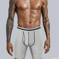thumbnail image 2 of Iugvhana Men's Long Leg Boxer Brief Underwear – Cotton Stretch Trunks for Boys & Men, Durable Birthday Gifts & Everyday Essentials Gray S, 2 of 3