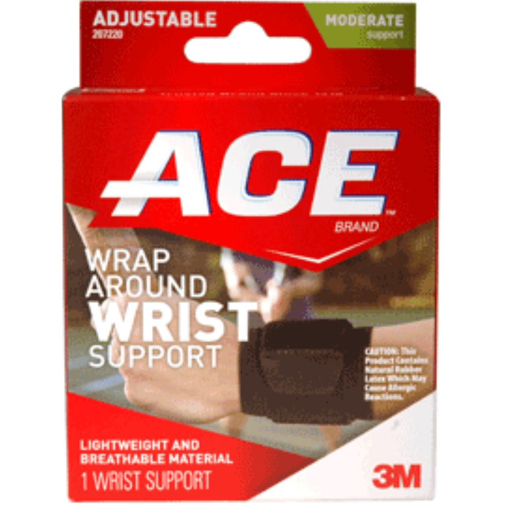 4 Pack ACE Brand Wrap Around Wrist Support One Size