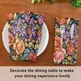 thumbnail image 6 of Iauyy Satin Napkins Set of 1- Navy Vintage Floral DIY Printing Decoration Cloth Napkin- Easy Care for Home/Party, 6 of 8