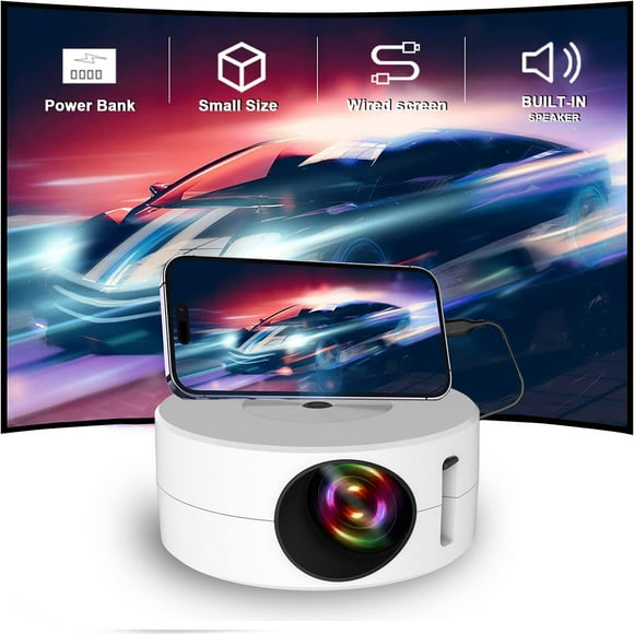 Dvkptbk Projector, Upgraded Mini Projector, 9500 Lumens Multimedia Home Video Projector, Full Wired Same Screen Phone