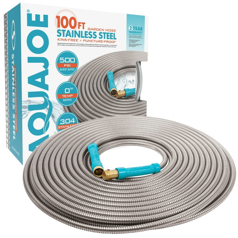 Aqua Joe Heavy-Duty Kink-Free 100-foot Garden Hose, 1/2-inch