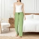 thumbnail image 4 of Balery Green Gingham Pantalones de pijama para mujer, pijamas ultraligeros, pantalones de estar por casa-Small, 4 of 6