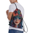 thumbnail image 2 of Bingfone Bohemian Colorful Flower Woman Drawstrings Backpacks Bags for Men Women Gym Drawstrings Bag-Medium, 2 of 8