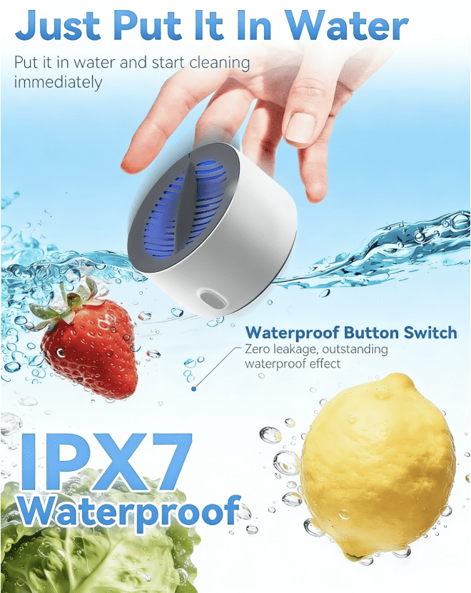 puriproduce Vegetable Cleaner & Home Wash, Advanced Electrolysis Purifier,Portable Home Produce ,Automatic Cleaning, For Fresh Fruits, Veggies & Seafood, Portable Home Produce