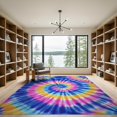 thumbnail image 2 of ODIKA Dye Marbled Ombre Swirl With Abstract Rainbow Hippie Accents Boho Tie Refined Foldable Easy Care for Master Suite, California King, Under Bed, 2 of 7