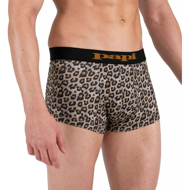 Men's Papi 626633 Animal Instinct Leopard Brazilian Trunk (Gold/Black S) -  
