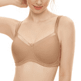 thumbnail image 4 of BIMEI Women's Mastectomy Bra Mould Cup Wire Free Pocketed T-Shirt Everyday Bra for Silicone Breast Prosthesis 8118,Nude,42B, 4 of 8
