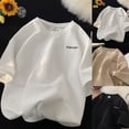 thumbnail image 5 of Mens Oversize Short Sleeve Loose T Shirt Fashion Half Sleeves Youth Waffle Tops, 5 of 5