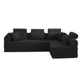 thumbnail image 4 of LiviNest Modular Sofa Bed for Small Apartments: 2-in-1 Space Solution - Daytime 4-Seat Sofa & Nighttime Guest Bed - Compressed Modular Design for Easy Moving & Modern Minimalist Corduroy Black, 4 of 6