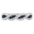 thumbnail image 3 of Dazzlingrock Collection 10K Blue Sapphire & White Diamond Swirl Wedding Band, White Gold, Size 5, 3 of 4