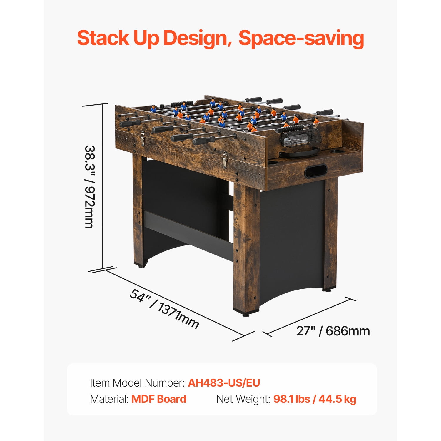 KFFKFF 54" 3-in-1 Combo Game Table Set, Multi Game Room Table with Air Hockey, Table Tennis, Foosball, and Accessories, Air Propelled Arcade Hockey Table for Recreational Room