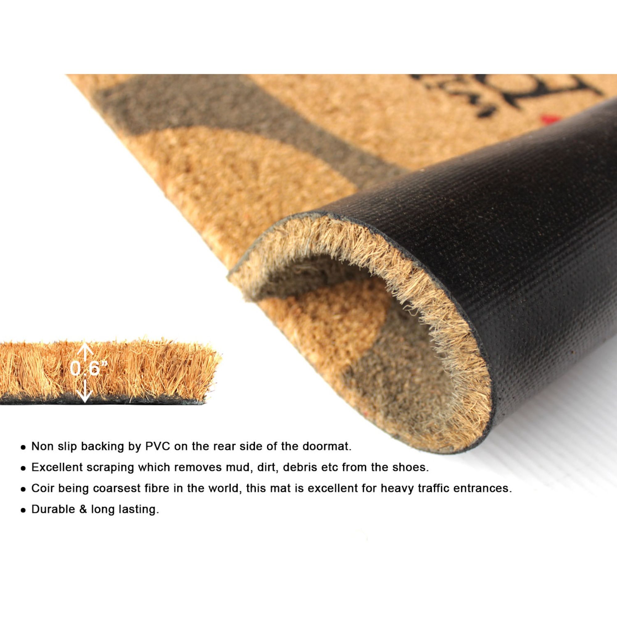 Rugsmith Red Machine Tufted Wipe Your Paws Doormat, 18" x 30"