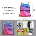 thumbnail image 2 of Naloa Rainbow Glitter Cute Drawstring Backpack String Bag Cinch Water Resistant for Gym Shopping Sport Yoga, 2 of 6
