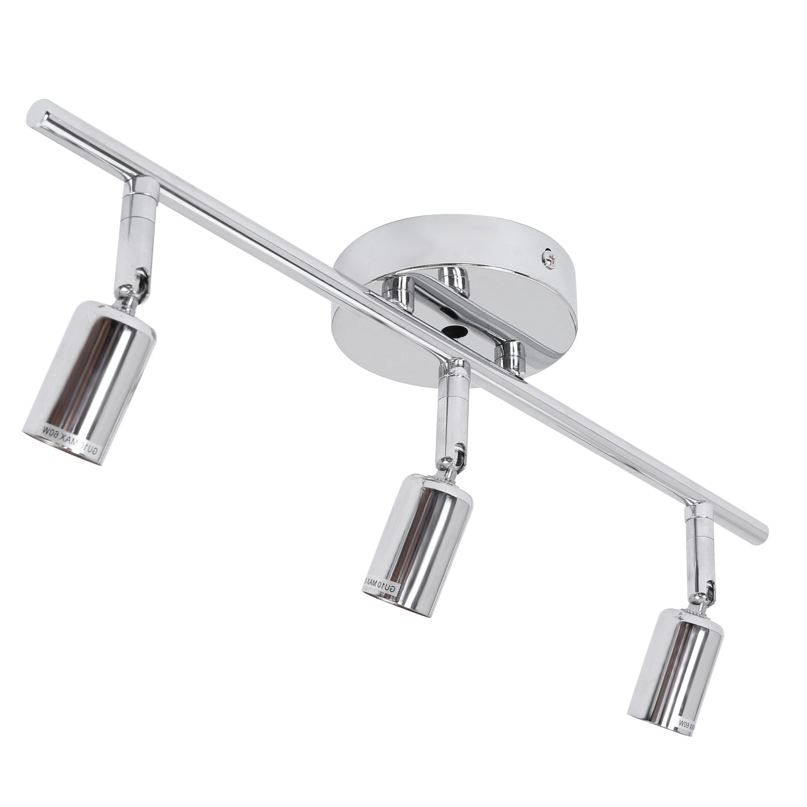 Augper Clearance Track Lighting Kit, 3 Head Foldable Ceiling Spot Light with GU10 Socket for Kitchen Hallyway Bedroom Fixture Directional Accent Lamp