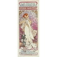 thumbnail image 3 of Alphonse Mucha 9x18 Black Modern Framed Museum Art Print Titled - La Dame Aux Camelias (1898), 3 of 5