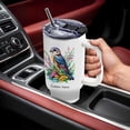 thumbnail image 5 of Personalized American Kestrel Tumbler 40oz with Straw & Handle - Custom Stainless Steel Travel Mug for Girls, Women - Cute Bird Lover Gift for Birthday, Christmas, 5 of 6