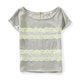 thumbnail image 1 of Aeropostale - Camiseta con adorno de encaje y cremallera para mujer, gris, extragrande, 1 of 2