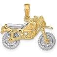 thumbnail image 3 of Gold 14k Two-tone 3-D Moveable Dirt Bike Motorcycle Charm - 14mm, 3 of 7