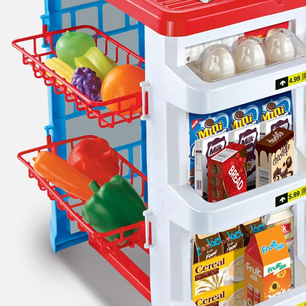 Mundo Toys Supermarket Play Set with Cash Register and Cart, 24 Pieces, Ages 3 and up