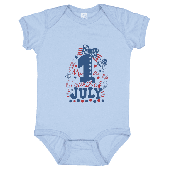 Baby Onesie Hub My 1st Fourth of July Baby Boy Onesie, Announcement Gift for Boy Girl Baby