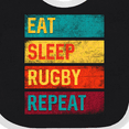 thumbnail image 4 of Inktastic Rugby Player Eat Sleep Rugby Repeat Boys or Girls Baby Bib, 4 of 4