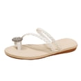 thumbnail image 2 of Mepaouo Women's Flat Sandal Strappy Toe Ring Slip on Slide Sandals Comfortable Metallic Flip Flops, 2 of 7
