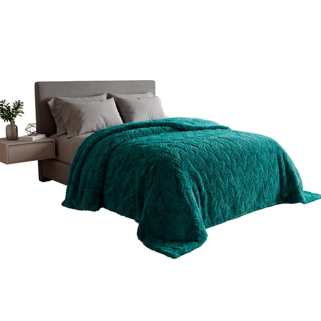 Cobertor Ligero King Size Elefantito Esmeralda Color Verde Suave Textura 3D