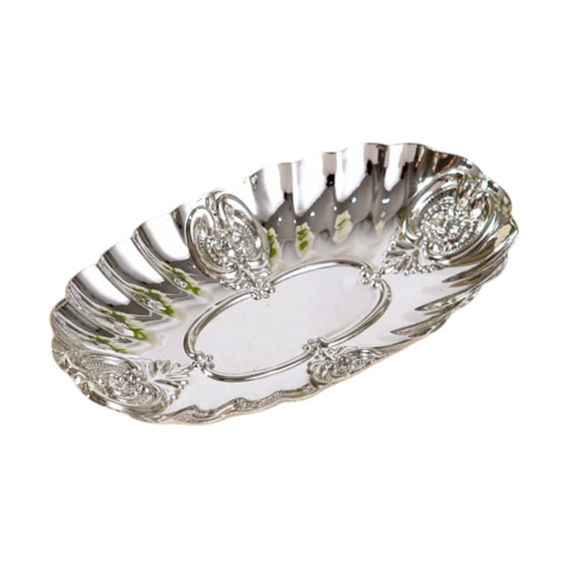 Joyería Bandeja de joyería Placa de joyería Metal Modern Decoración del hogar Organizador de joyería para joyas para tocador suministros de fiesta de Plata