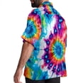thumbnail image 3 of tie dye79 Men's Short Sleeve Hawaiian Poplin Shirt - Casual Printed Button Down Summer Beach Shirt for Men, 3 of 6