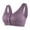 Grey, variant on Women's Leaf Print Adjustable Strap Comfortable Sexy Front Open Cup Bra No Steel Ring Soft Support Everyday Wear