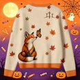 thumbnail image 4 of EliteGoogv Women's Fall Animal Graphic Cardigan Button Down Long Sleeve Knit Sweater Loose Fit Casual Autumn Winter Outwear,XXL, 4 of 5