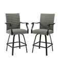 thumbnail image 3 of Iwicker Patio Rattan Bar Stools Outdoor Swivel Bar Stools Patio Height Chairs with Padded Seat, Set of 2, 3 of 8