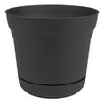 thumbnail image 2 of Bloem SP1400 Saturn Indoor Outdoor 14 Inch Planter Pot w/ Matching Saucer, Black (2 Pack), 2 of 8