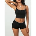 thumbnail image 5 of Musuos Women's Summer Clothes 2Pcs Outfits Mini Bow Contrast Trim Cami Tops with Shorts Set Streetwear, 5 of 9