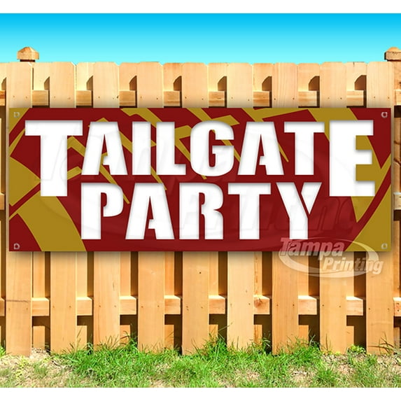 Tailgate Party 13 oz Vinyl Banner With Metal Grommets