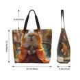 thumbnail image 5 of Bingfone Canvas Tote Bag for Women with Inner Pocket Aesthetic Cute Shopping Tote Bags Reusable Grocery Bags- Valley Meditating Guinea Pig, 5 of 8