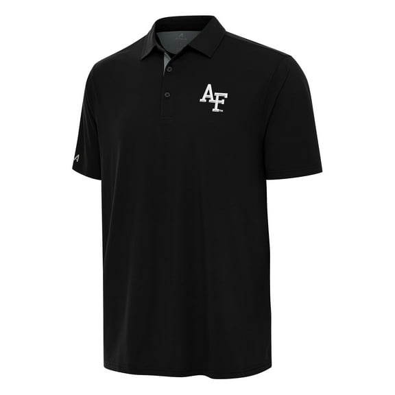 Men's Antigua Black/Gray Air Force Falcons Era Polo