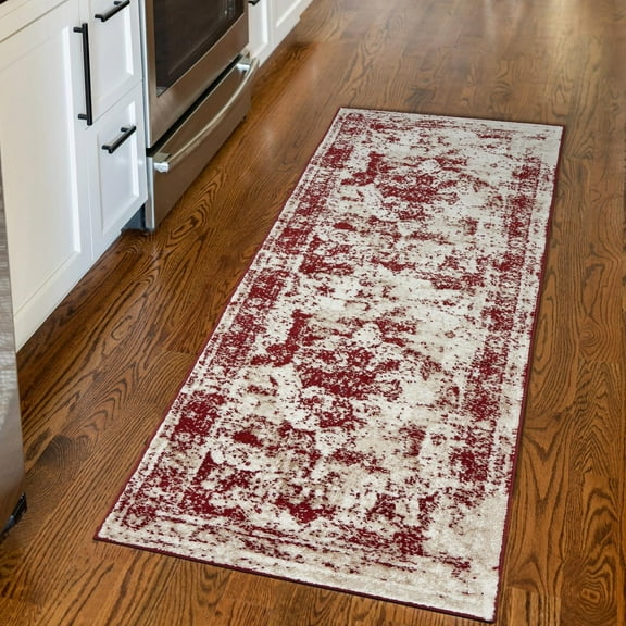 Unique Loom Sofia Collection Area Rug - Salle Garnier (2' x 6' 7" Runner Burgundy/Ivory)