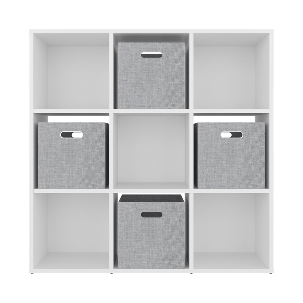 Gridley Collection 9-Cube Storage Organizer with 4 Fabric Bins
